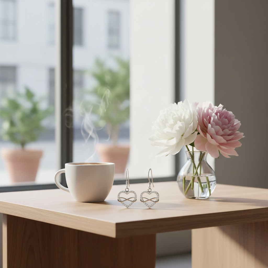 咖啡桌場景 5 - 現代桌面與鮮花