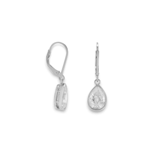 Rhodium Plated CZ Earrings