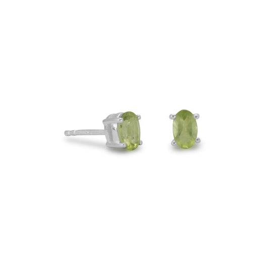 Oval Shape Peridot Earrings