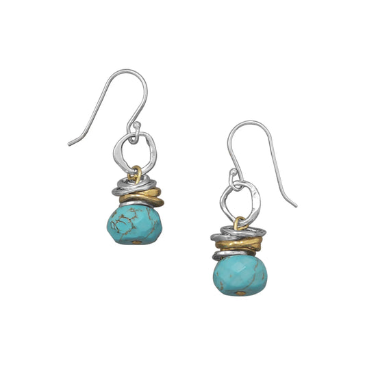 Two Tone Turquoise Earrings