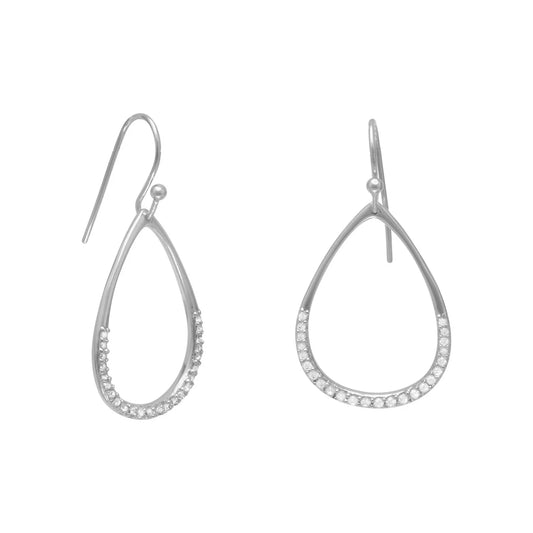 Rhodium Plated CZ Earrings