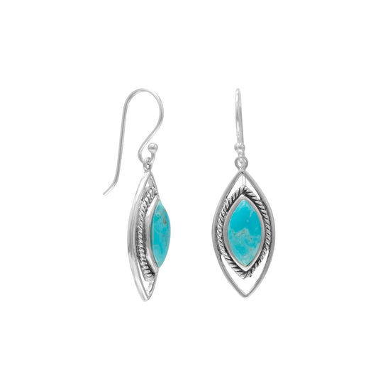 Oxidized Reconstituted Turquoise Earrings