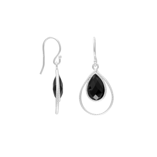 Black Onyx Textured Earrings