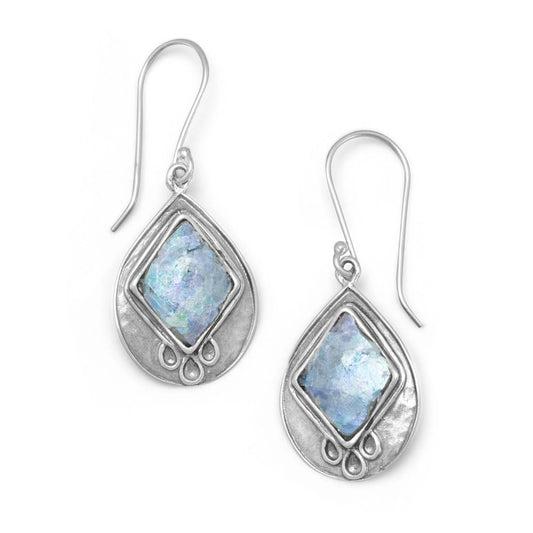 Textured Ancient Roman Glass Earrings