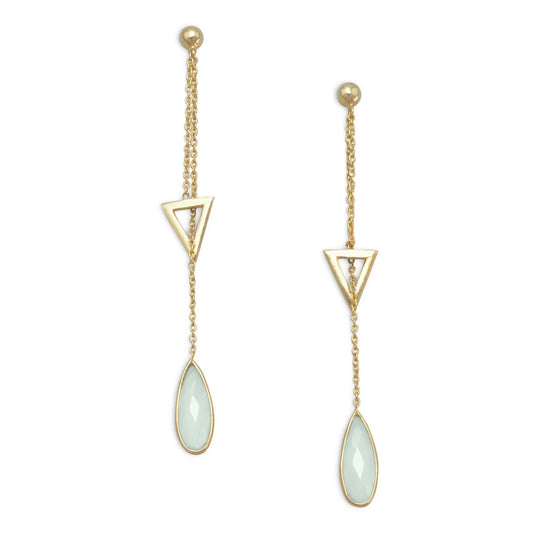 14 Karat Gold Plated Chalcedony  Earrings