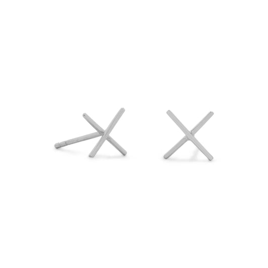 Rhodium Plated Stud Earrings