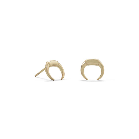 14 Karat Gold Plated Mini Crescent Studs