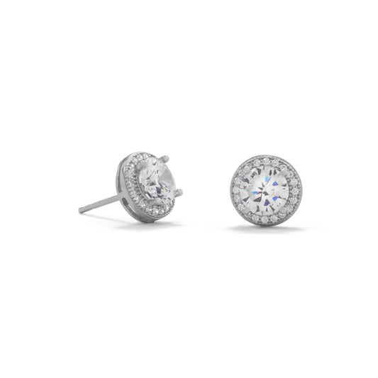 Rhodium Plated CZ Studs