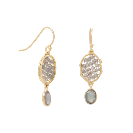 14 Karat Gold Plated Labradorite Earrings