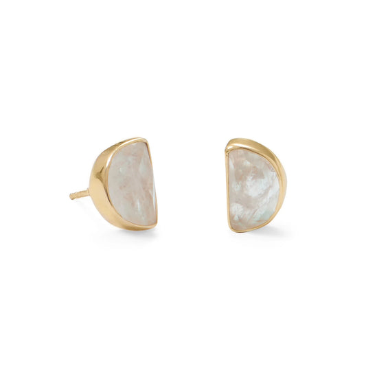 14 Karat Gold Plated Rainbow Moonstone Earrings