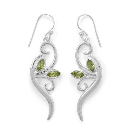 Peridot Leaf Design Earrings