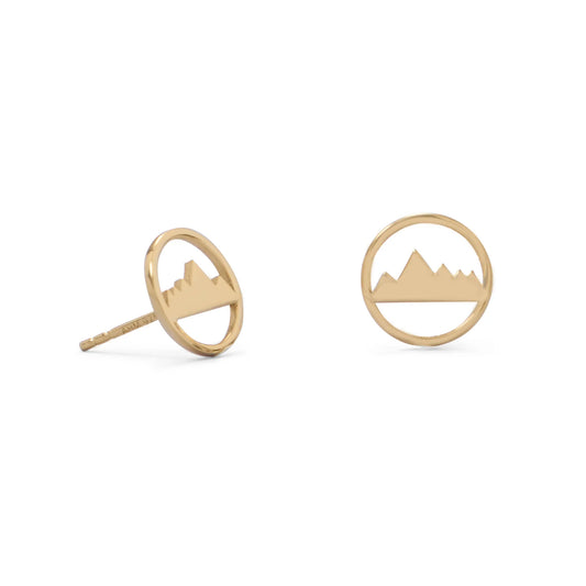 Gold Plated Mountain Range Earrings