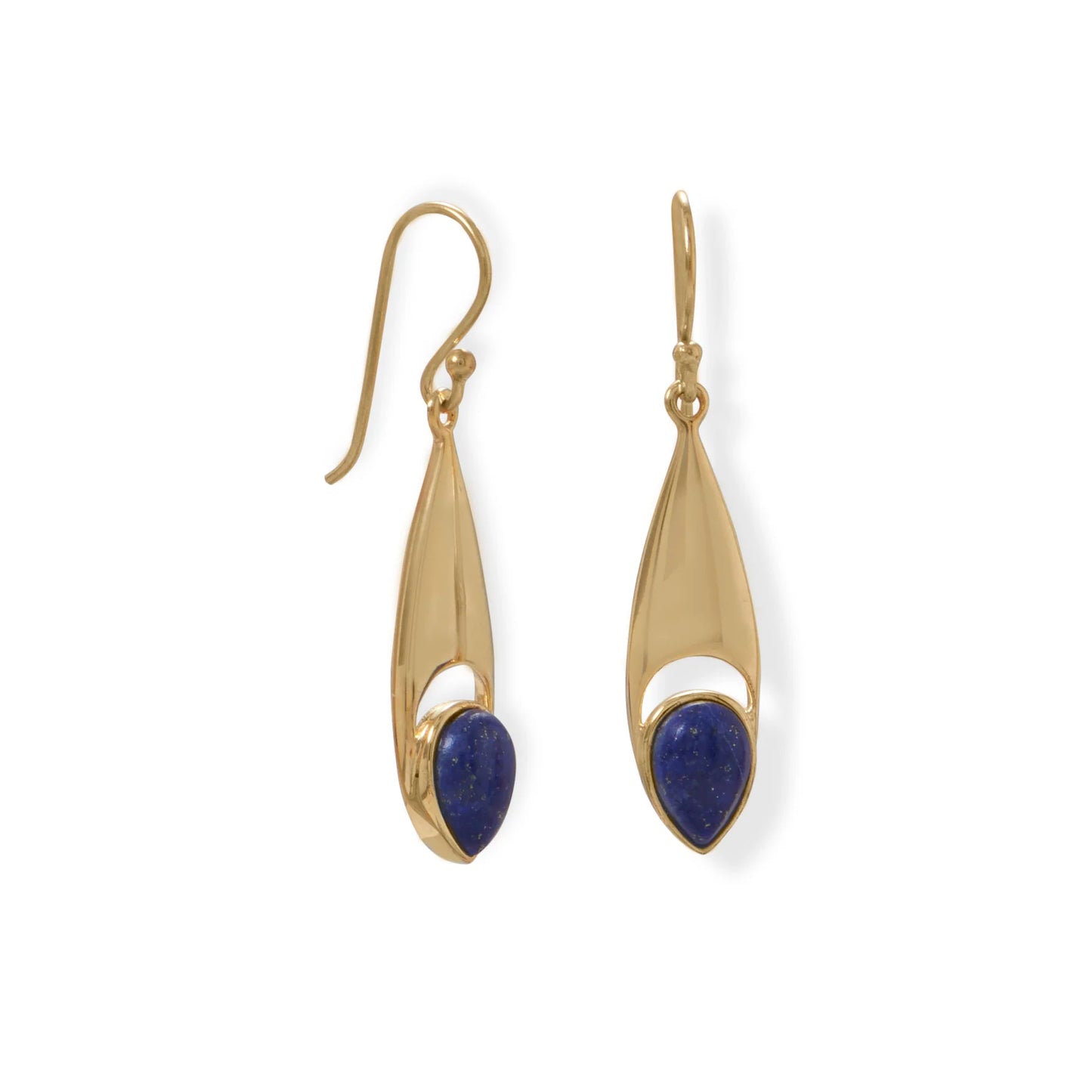 14 Karat Gold Plated Lapis Earrings