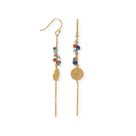 14 Karat Gold Plated Multi Bead Earring