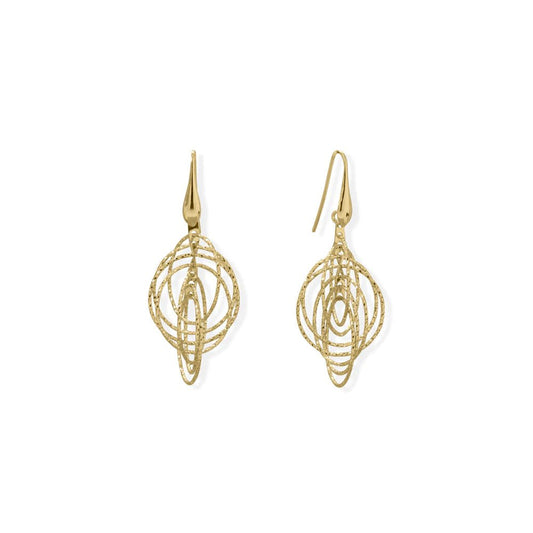 Italian 14 Karat Gold Plated 3D Earrings