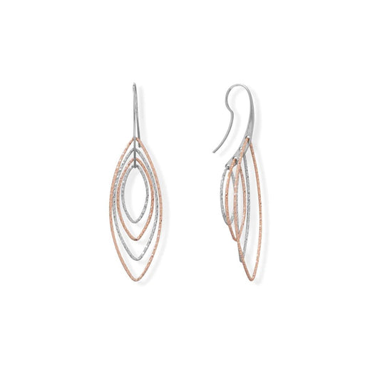 Italian Two Tone Marquise 3D Earrings