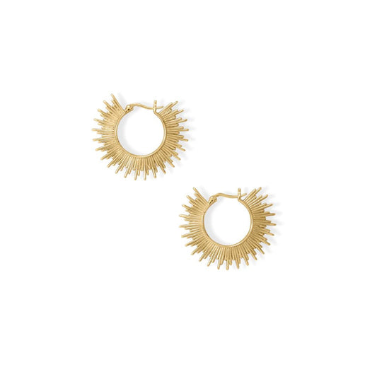 14 Karat Gold Plated Sunburst Earrings