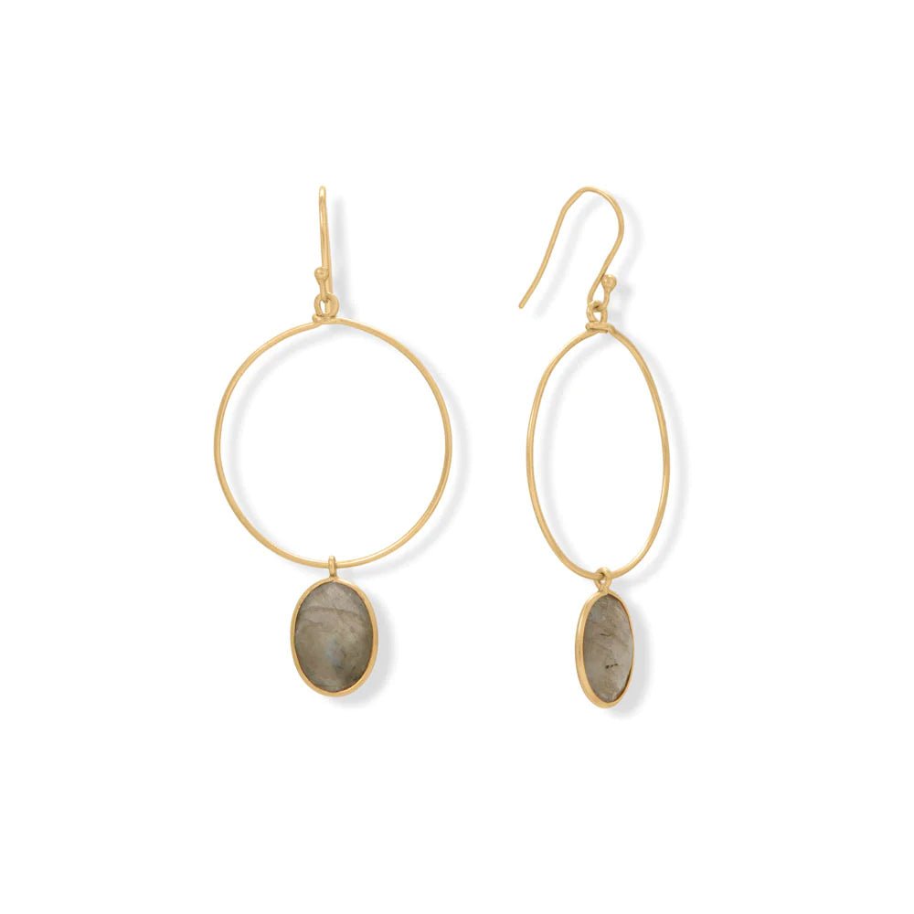 Labradorite Earrings - 14K Gold Plated