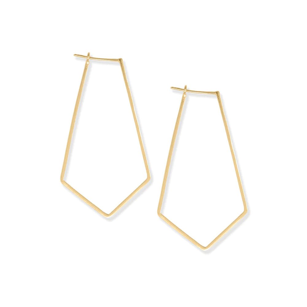 14K Gold-Plated Pentagon Earrings