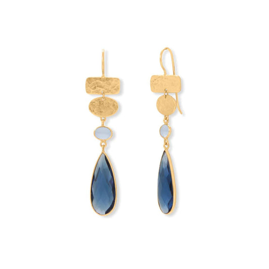 Take a risk with these Gold Plated Chalcedony and Glass Earrings!