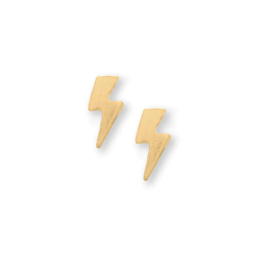 Chic 14K Gold Plated Lightning Bolt Stud Earrings
