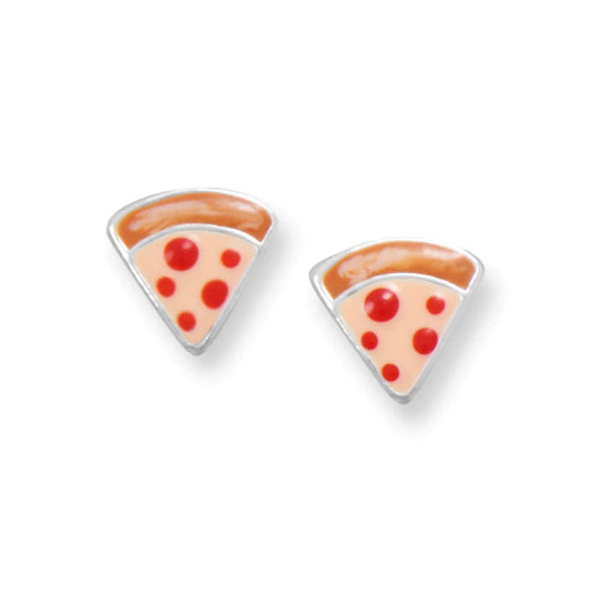 New & Chic! Enamel Pizza Slice Earrings