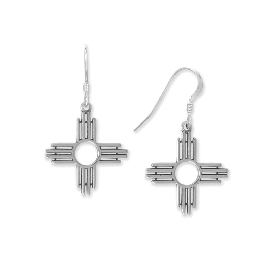 Zia Symbol Earrings - French Wire Style