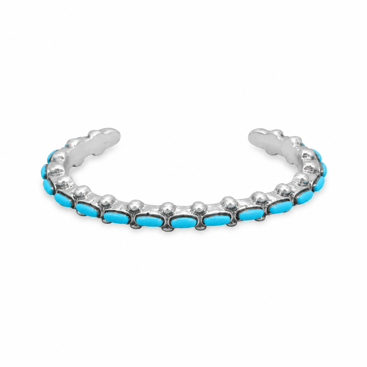 Arizona Turquoise Oval Cuff Bangle - white background