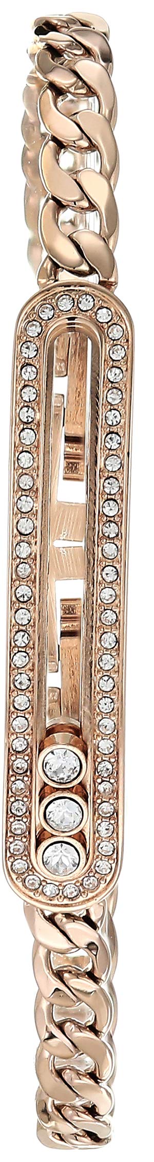 Anne Klein Women's Premium Crystal Accented Silver-Tone and Rose Gold-Tone Watch and Bracelet Set, AK/3559RTST