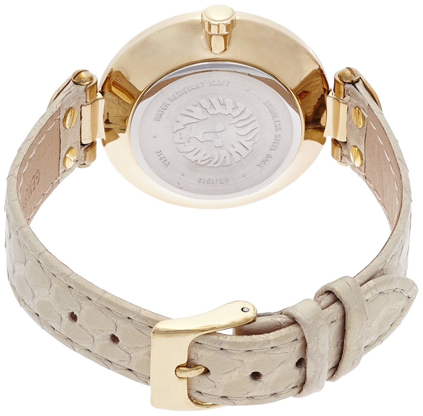 Anne Klein Women's AK/1012GMGD Leather Gold-Tone Snake Print Watch