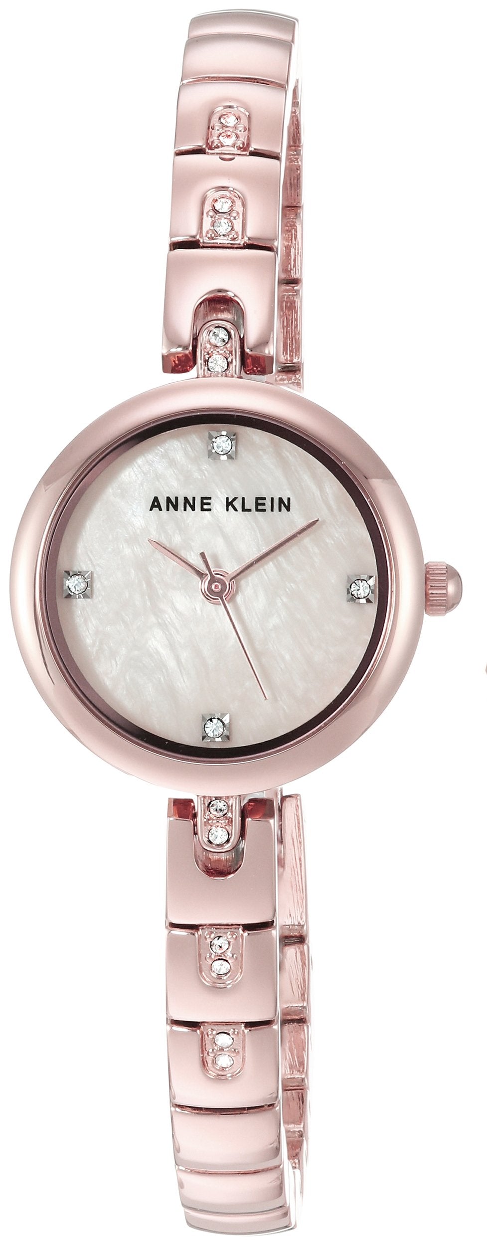 Anne Klein Women's AK/2854RGST Premium Crystal Accented Rose Gold-Tone Watch and Beaded Bracelet Set