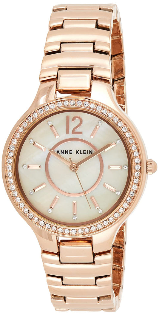 Anne Klein Women's AK/1854RMRG Premium Crystal Accented Rose Gold-Tone Bracelet Watch