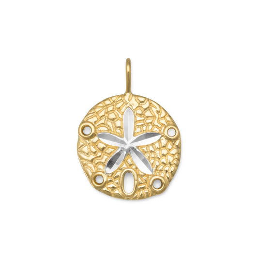 14K Gold Plated Sand Dollar Pendant - Enchanting and Elegant Jewelry Piece!