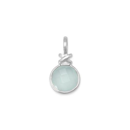 Faceted Sea Green Chalcedony Pendant