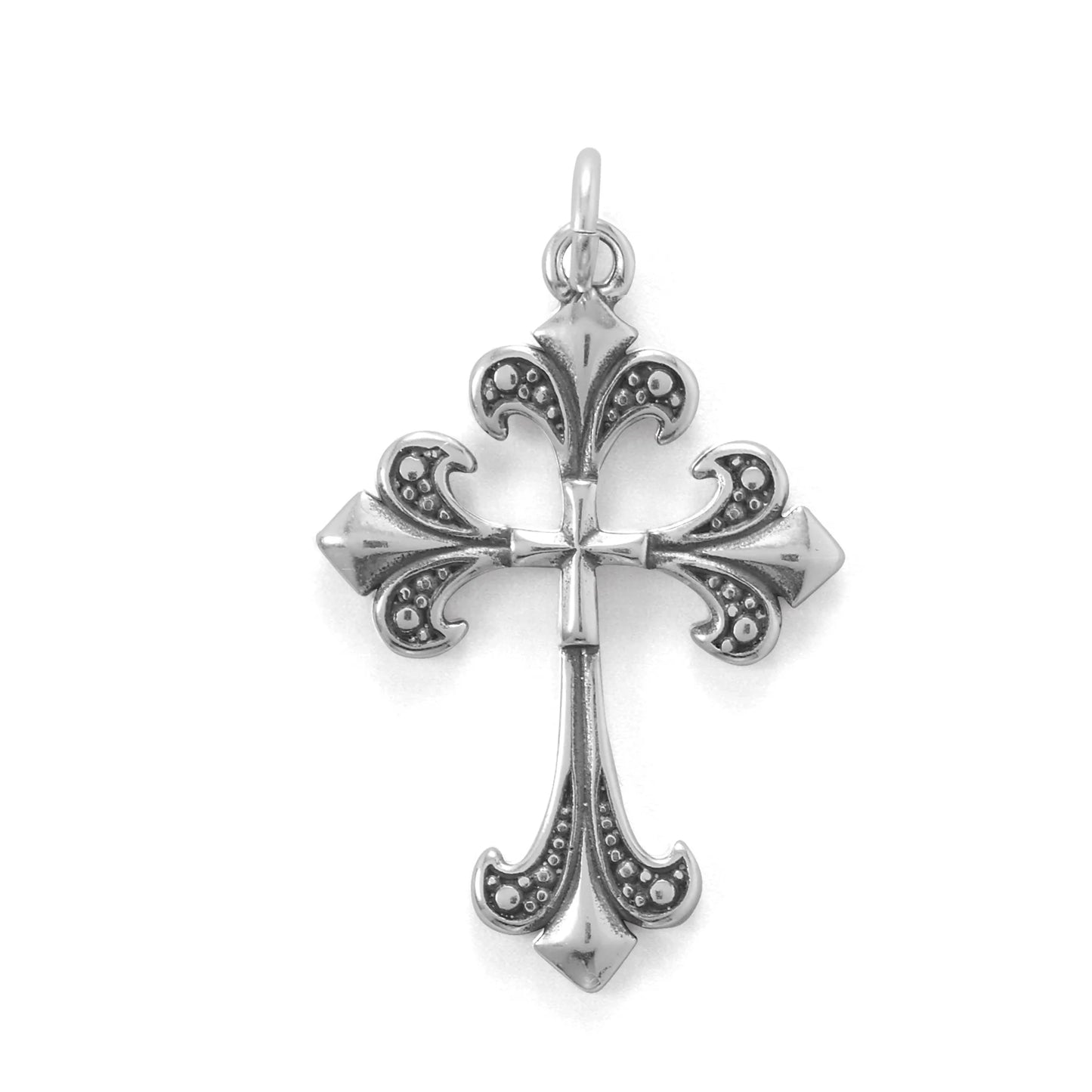 Fleur-De-Lis Cross Pendant (Oxidized)