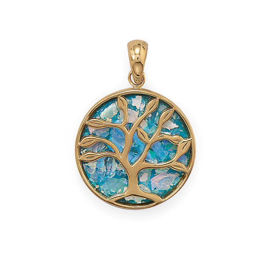 Tree of Life Roman Glass Pendant for Growth and Renewal