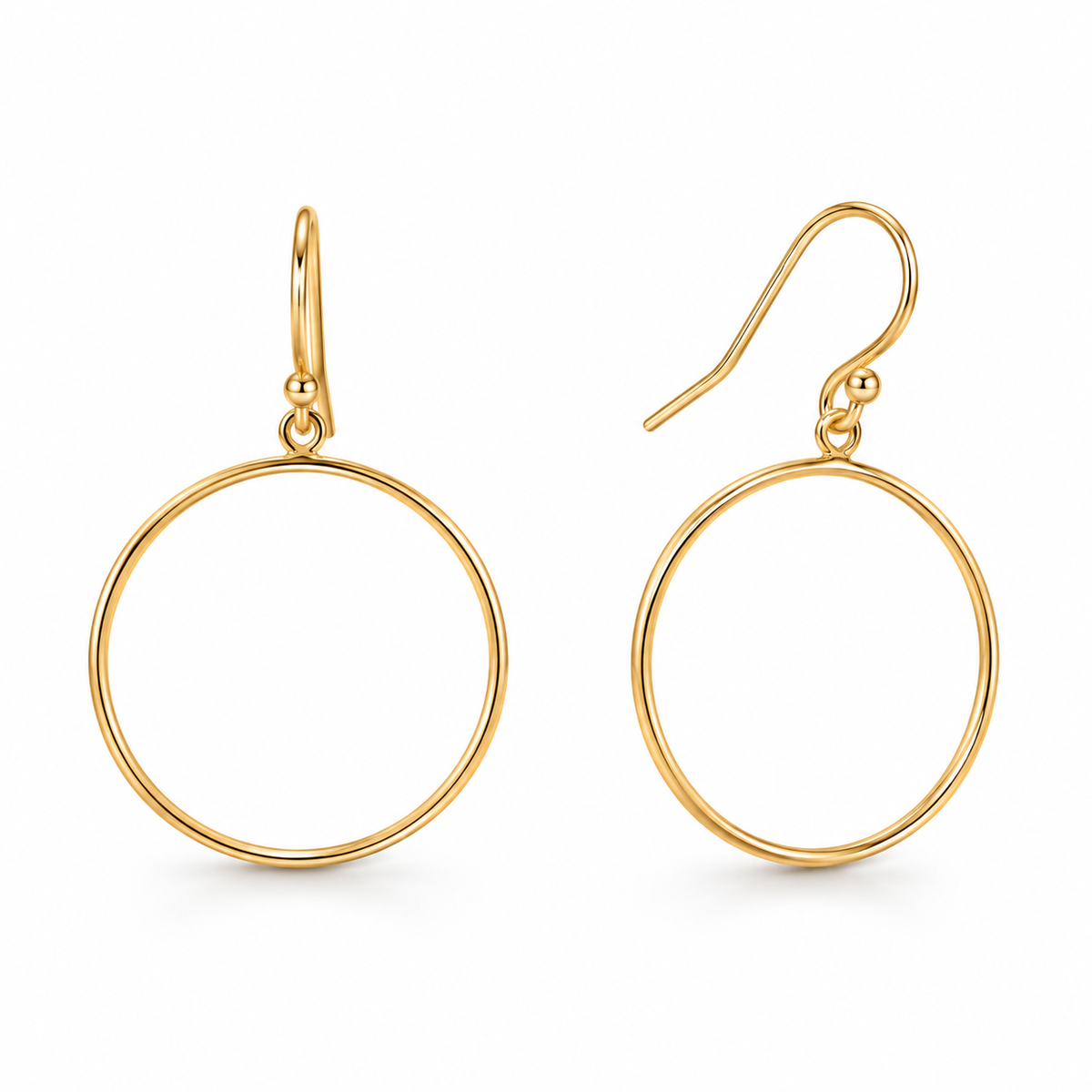 Circle Drop Earrings 14/20 Gold Filled French Wire 25mm