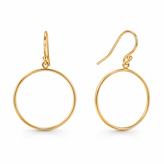 Circle Drop Earrings 14/20 Gold Filled French Wire 25mm