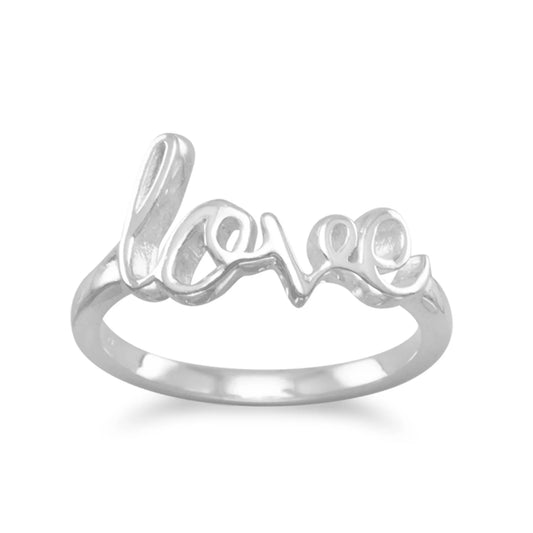 Elegant "love" Ring crafted in polished script.