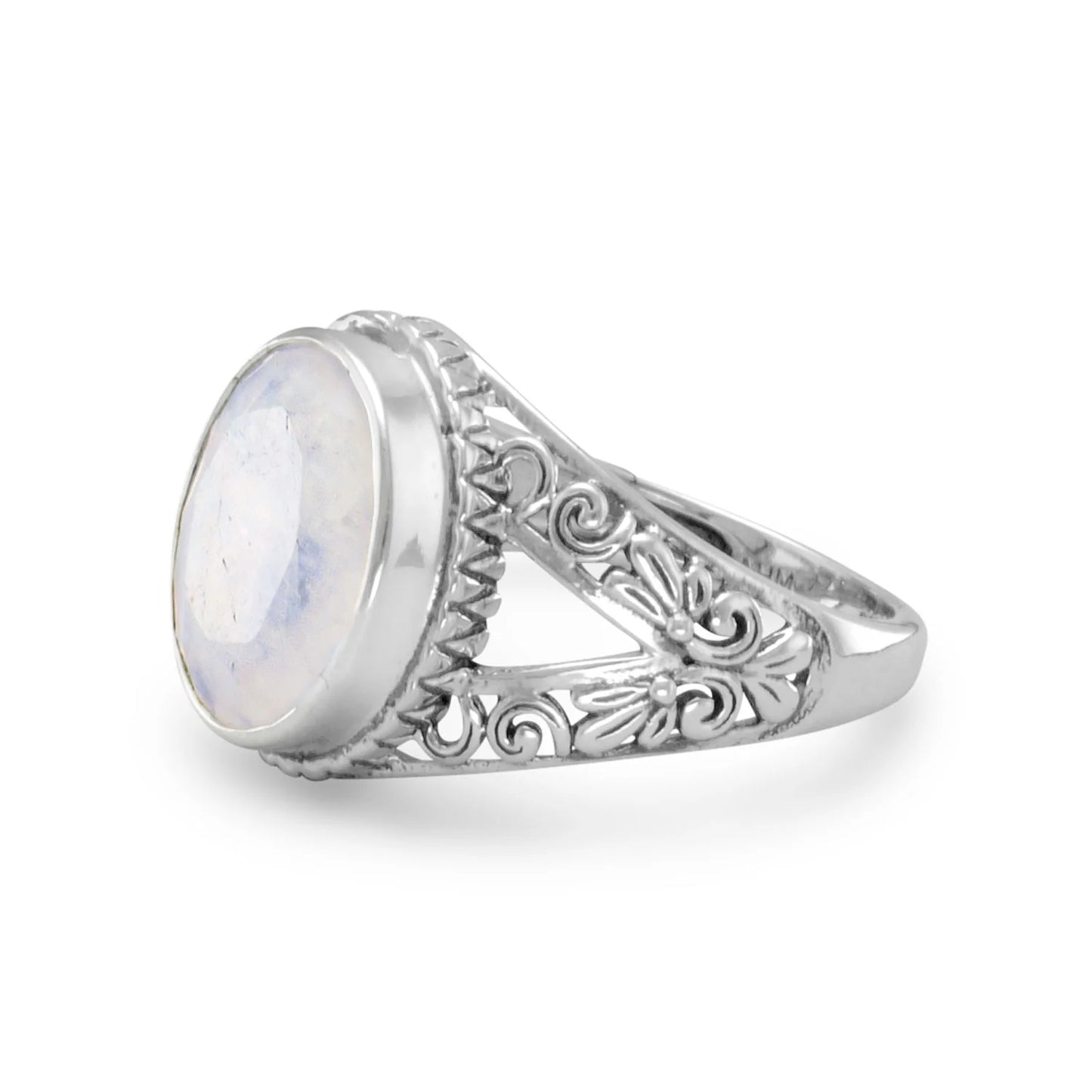 Oxidized Rainbow Moonstone Ring