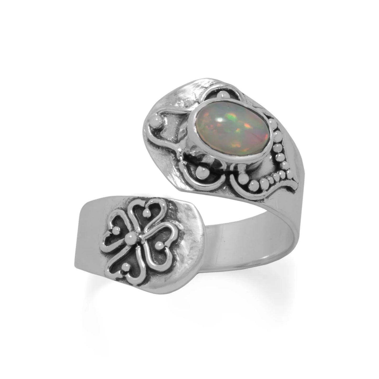 Oxidized Ethiopian Opal Ring