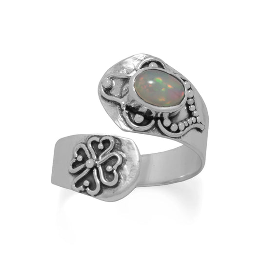 Oxidized Ethiopian Opal Ring