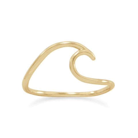 14 Karat Gold Plated Wave Ring