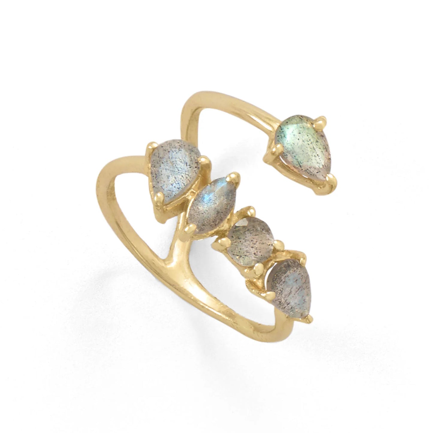 14 Karat Gold Plated Labradorite Ring