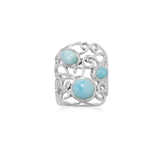 Polished Larimar Ring