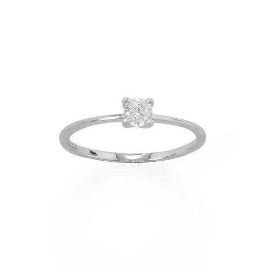 4mm Rhodium Plated CZ Band