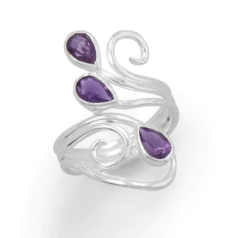 Polished Amethyst Ring