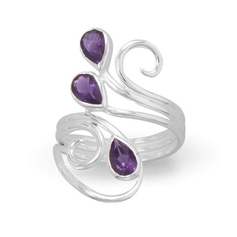 Polished Amethyst Ring