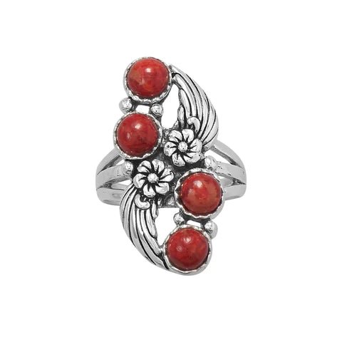 Dyed Red Coral Ring