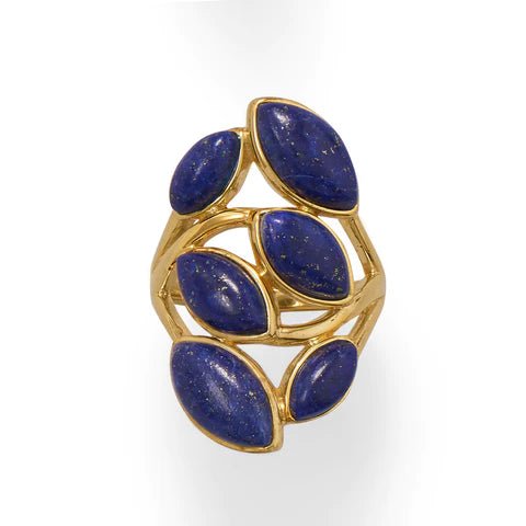 14 Karat Gold Plated Lapis Ring